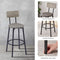 Bar Table Set with 2 Bar stools PU Soft seat with backrest, Grey, 23.62'' W x 23.62'' D x 35.43'' H - Supfirm