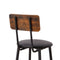 Bar Table Set with 4 Bar stools PU Soft seat with backrest, Rustic Brown, 47.24'' L x 23.62'' W x 35.43'' H - Supfirm