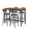 Bar Table Set with 4 Bar stools PU Soft seat with backrest, Rustic Brown, 47.24'' L x 23.62'' W x 35.43'' H - Supfirm