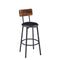 Bar Table Set with 4 Bar stools PU Soft seat with backrest, Rustic Brown, 47.24'' L x 23.62'' W x 35.43'' H - Supfirm