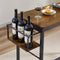 Bar Table Set with wine bottle storage rack. Rustic Brown, 47.24'' L x 15.75'' W x 35.43'' H. - Supfirm