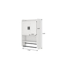 Supfirm Bathroom Wall Cabinet with Doors,Adjustable Shelf,Towel Bar and Paper Holder, Over The Toilet Storage Cabinet, Medicine Cabinet for Bathroom-White - Supfirm