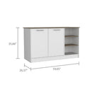 Beacon Falls 3-Shelf Rectangle Kitchen Island White and Dark Brown - Supfirm