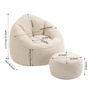 Bedding Bean Bag Sofa Chair High Pressure Foam Bean Bag Chair Adult Material with Padded Foam Padding Compressed Bean Bag With Footrest - Supfirm