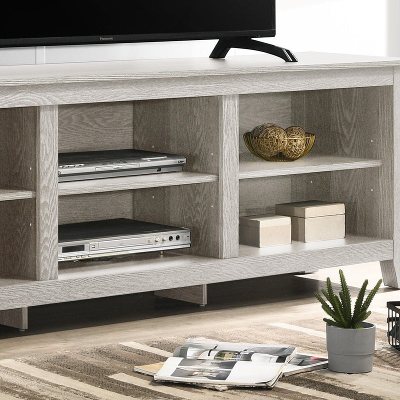 Benito Dusty Gray 70" Wide TV Stand with Open Shelves and Cable Management - Supfirm