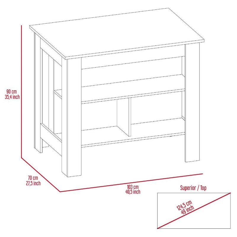 Berkeley 2-Piece Kitchen Set, Wall Cabinet and Kitchen Island, White and Onyx - Supfirm