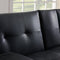 Black Faux Leather Loveseat Sofa Bed with Cup Holders , Convertible Folding Sleeper Couch Bed . - Supfirm
