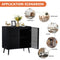 Black Sideboard Buffet Cabinet, Accent Storage Cabinet Kitchen Console Table with 2 Hollowed-Out Doors, Freestanding 2-Tier Cupboard with Storage for Entryway Living Room Bedroom - Supfirm