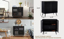 Black Sideboard Buffet Cabinet, Accent Storage Cabinet Kitchen Console Table with 2 Hollowed-Out Doors, Freestanding 2-Tier Cupboard with Storage for Entryway Living Room Bedroom - Supfirm