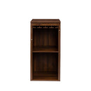 Brown walnut color modular wine Cubbies bar Cabinet with Storage Shelves with Hutch for Dining Room - Supfirm