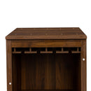 Brown walnut color modular wine Cubbies bar Cabinet with Storage Shelves with Hutch for Dining Room - Supfirm