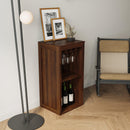 Brown walnut color modular wine Cubbies bar Cabinet with Storage Shelves with Hutch for Dining Room - Supfirm