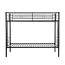 Bunk Bed Twin Over Twin Size with 2 Ladders and Full-Length Guardrail, Metal, No Box Spring Needed, Noise Free, Black - Supfirm