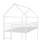 Bunk Beds for Kids Twin over Twin,House Bunk Bed Metal Bed Frame Built-in Ladder,No Box Spring Needed White - Supfirm