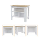 Burlingame 5-Shelf 4-Door 2-piece Kitchen Set, Kitchen Island and Upper Wall Cabinet White and Light Oak - Supfirm