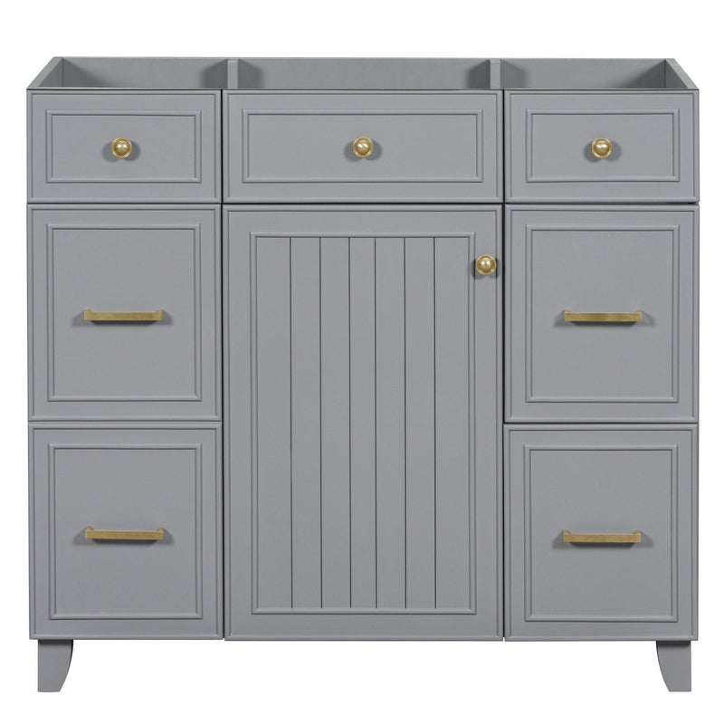 [Cabinet Only] 36" Bathroom Vanity-Gray(Sink not included) - Supfirm