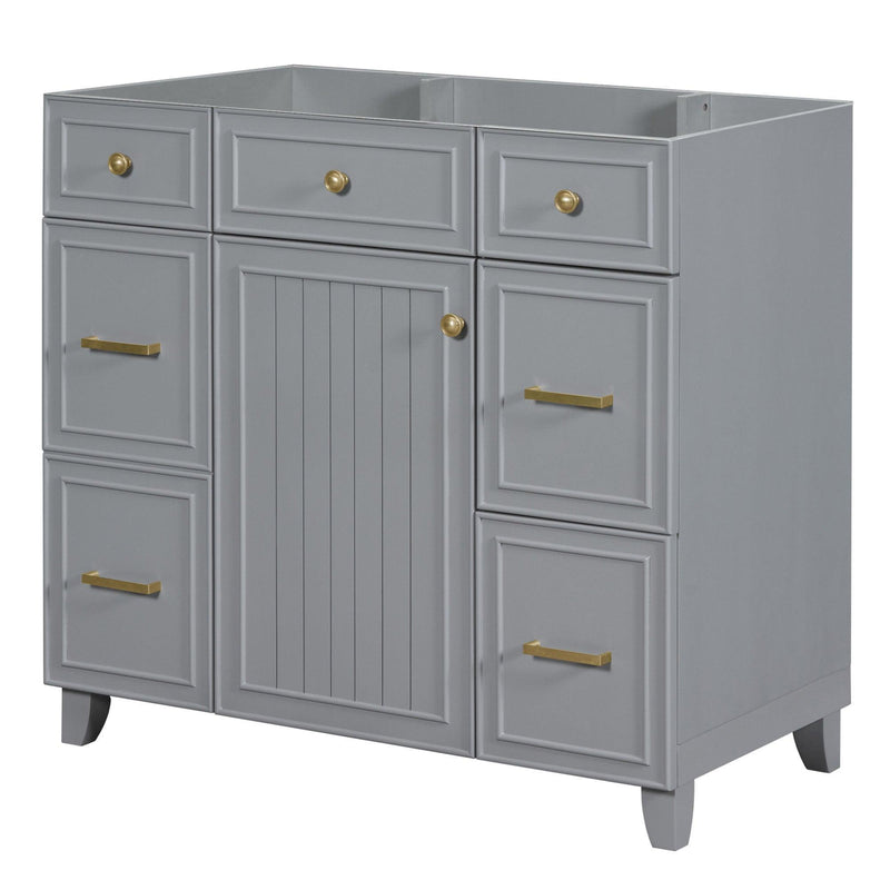 [Cabinet Only] 36" Bathroom Vanity-Gray(Sink not included) - Supfirm