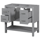 [Cabinet Only] 36" Gray Modern Bathroom Vanity with USB(Sink not included) - Supfirm