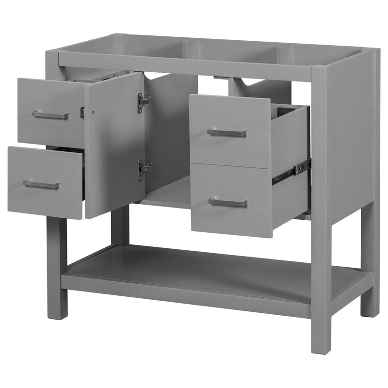 [Cabinet Only] 36" Gray Modern Bathroom Vanity with USB(Sink not included) - Supfirm