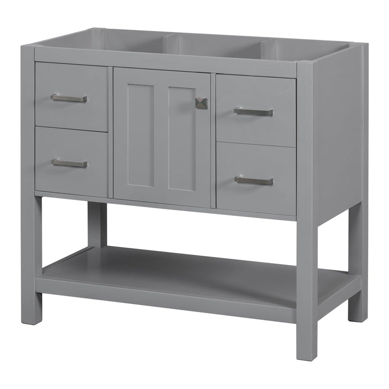 [Cabinet Only] 36" Gray Modern Bathroom Vanity with USB(Sink not included) - Supfirm