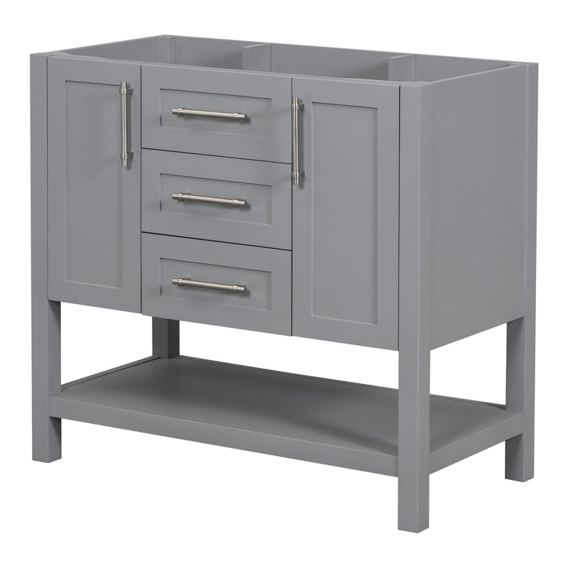 [Cabinet Only] 36-Inch Grey Bathroom Vanity(Sink not included) - Supfirm