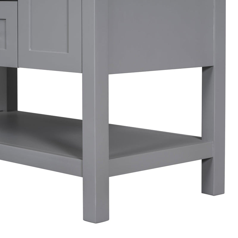 [Cabinet Only] 36-Inch Grey Bathroom Vanity(Sink not included) - Supfirm