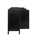 Cabinet with 4 Doors and 4 open shelgves,Freestanding Sideboard Storage Cabinet Entryway Floor Cabinet for Living Room Office Bedroom - Supfirm