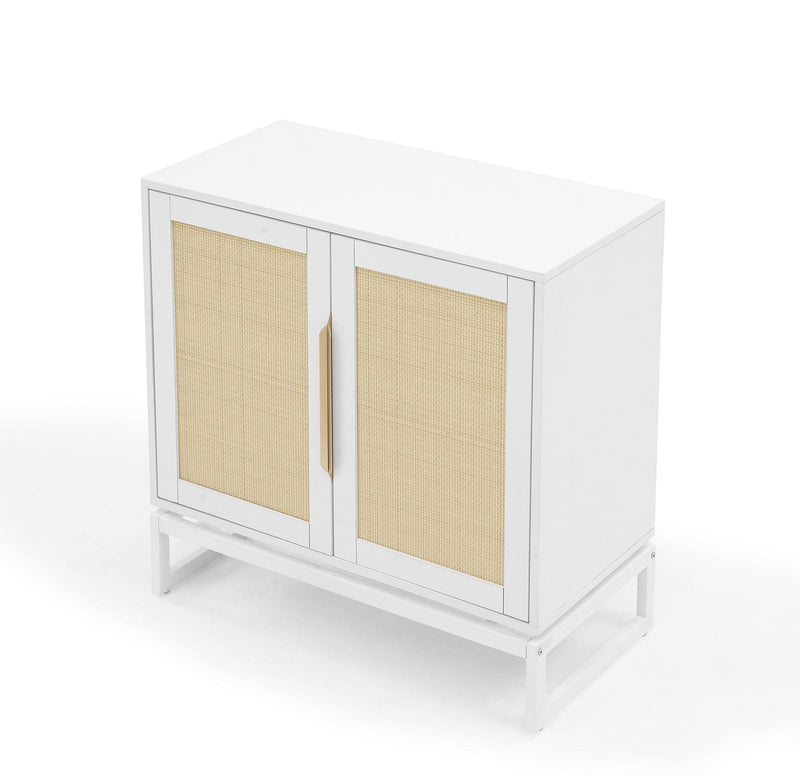 Cabinet,Sideboard,Natural rattan 2 door cabinet,with 1 Adjustable Inner Shelves,rattan - Supfirm