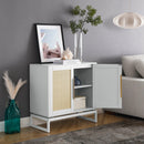 Cabinet,Sideboard,Natural rattan 2 door cabinet,with 1 Adjustable Inner Shelves,rattan - Supfirm