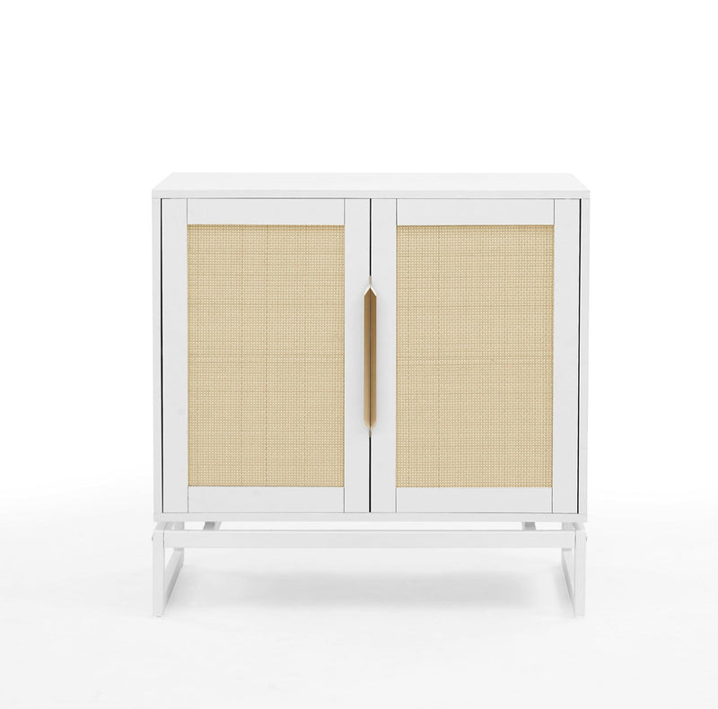 Cabinet,Sideboard,Natural rattan 2 door cabinet,with 1 Adjustable Inner Shelves,rattan - Supfirm