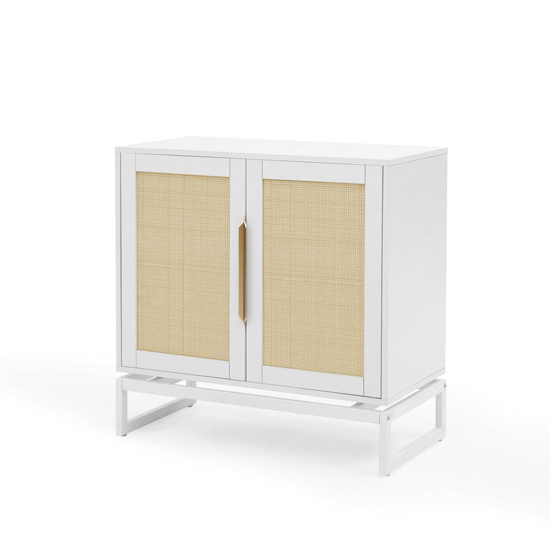 Cabinet,Sideboard,Natural rattan 2 door cabinet,with 1 Adjustable Inner Shelves,rattan - Supfirm