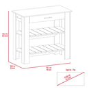 Cala Kitchen Island 40, Two Shelves, One Drawer, Four Legs -Black / Light Oak - Supfirm