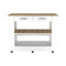 Cala Kitchen Island 46, Six Casters, Two Drawers, Lower Open Shelf -White / Light Oak - Supfirm