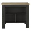 Cala Kitchen Island, Four Legs, Three Shelves -Black / Light Oak - Supfirm