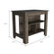 Cala Kitchen Island, Four Legs, Three Shelves -Dark Brown / Onyx - Supfirm