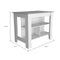 Cala Kitchen Island, Four Legs, Three Shelves -White / Ibiza Marble - Supfirm