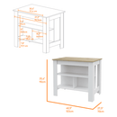 California 2 Piece Kitchen Set, Delos Kitchen Island + Barbados Pantry Cabinet , White /Light Oak - Supfirm