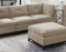 Camel Chenille Fabric Modular Sofa Set 6pc Set Living Room Furniture Couch Sofa Loveseat 4x Corner Wedge 1x Armless Chair and 1x Ottoman Tufted Back Exposed Wooden Base - Supfirm