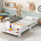 Car-Shaped Twin Bed with Bench,White - Supfirm