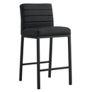 Cheap Modern Design High Counter Stool metal legs Kitchen Seat Restaurant black pu Bar Chair(set of 2) - Supfirm