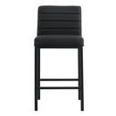 Cheap Modern Design High Counter Stool metal legs Kitchen Seat Restaurant black pu Bar Chair(set of 2) - Supfirm