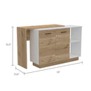 Chesterfield 2-Shelf 1-Drawer 3-Division Kitchen Island White - Supfirm