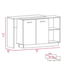 Chesterfield 2-Shelf 1-Drawer 3-Division Kitchen Island White - Supfirm