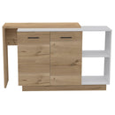 Chesterfield 2-Shelf 1-Drawer 3-Division Kitchen Island White - Supfirm