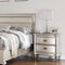 Classic Bedroom Elegant Nightstand Beige / White Finish or Antique Silver 2-Drawers Bed Side Table Plywood - Supfirm