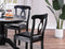 Classic Design Dining Room 5pc Set Round Table 4x side Chairs Cushion Fabric Upholstery Seat Rubberwood Black Color Furniture - Supfirm