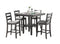 Classic Dining Room Furniture Gray Finish Counter Height 5pc Set Square Dining Table w Shelves Cushion Seat Ladder Back High Chairs Solid wood - Supfirm