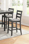 Classic Dining Room Furniture Gray Finish Counter Height 5pc Set Square Dining Table w Shelves Cushion Seat Ladder Back High Chairs Solid wood - Supfirm