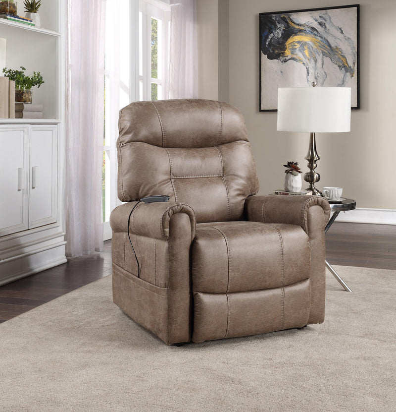 Classic Rolled Arm Power Lift-Chair Recliner - Heat, Adjustable Massage - Plush Seating, High-Grade Polyester Fabric - Supfirm