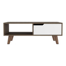 Coffee Table 2.0 Bull, One Drawer, Four Legs, Dark Brown / White Finish - Supfirm